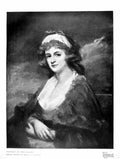 Antique Old Print Portrait Miss Scales Pastel Signed On Right P Romeney 1919