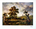Antique Print A View In Surrey P Nasmyth Windmill Trees Man Horse Pond 1919