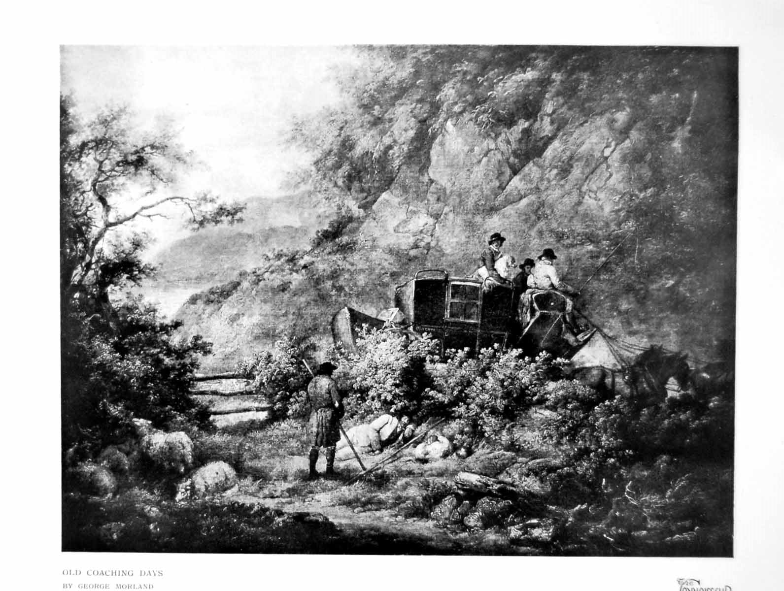 Old Vintage Print Coaching Days George Morland Mcfadden Collection 1919 20th