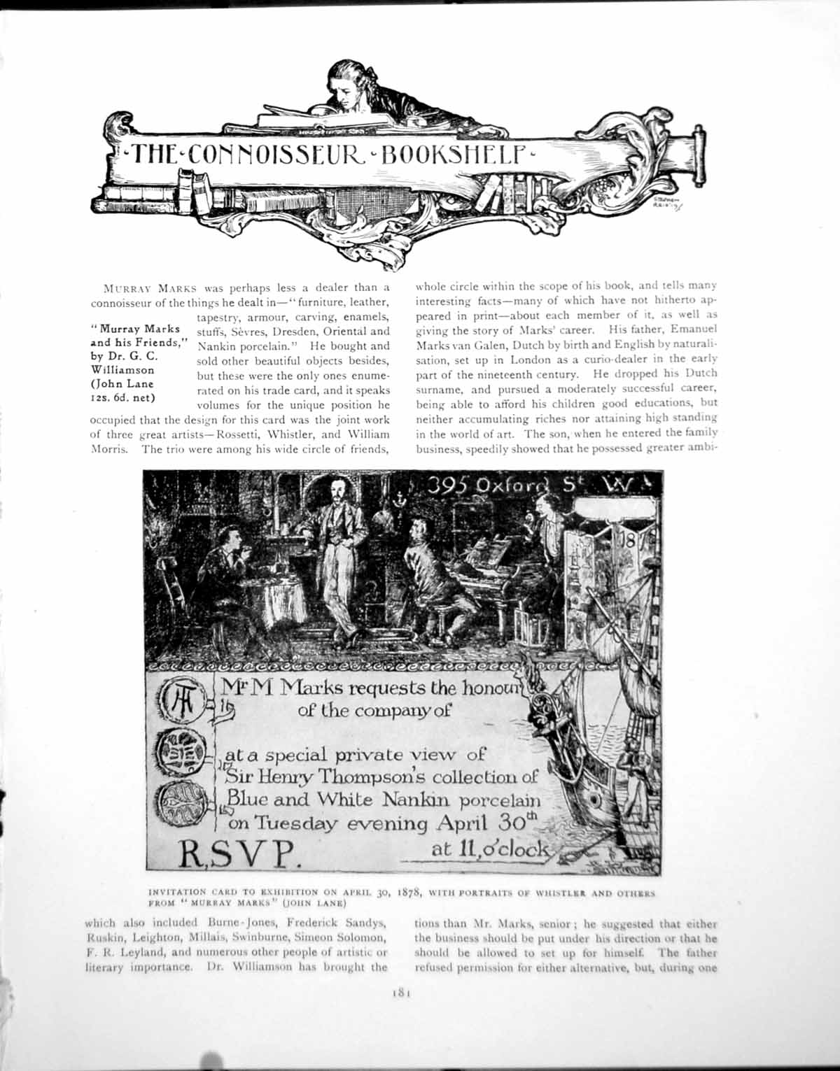 Old Print Bookshelf Murray Marks And His Friends InvitationPages 1919
