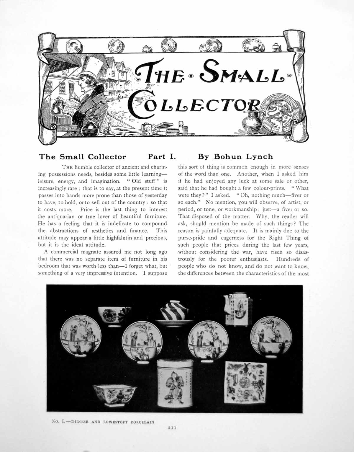 Old Print Small Collector Part I Chinese Lowestoft PorcelainPages 1919