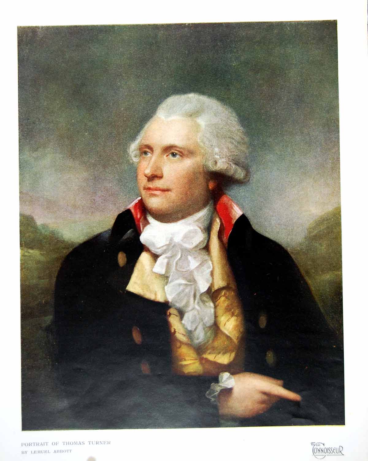 Original Old Vintage Print Portrait Thomas Turner By Lemuel Abbott 1919 20th