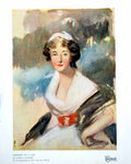 Antique Old Print Portrait Lady George Chinnery In Possession N Thorpe 1919