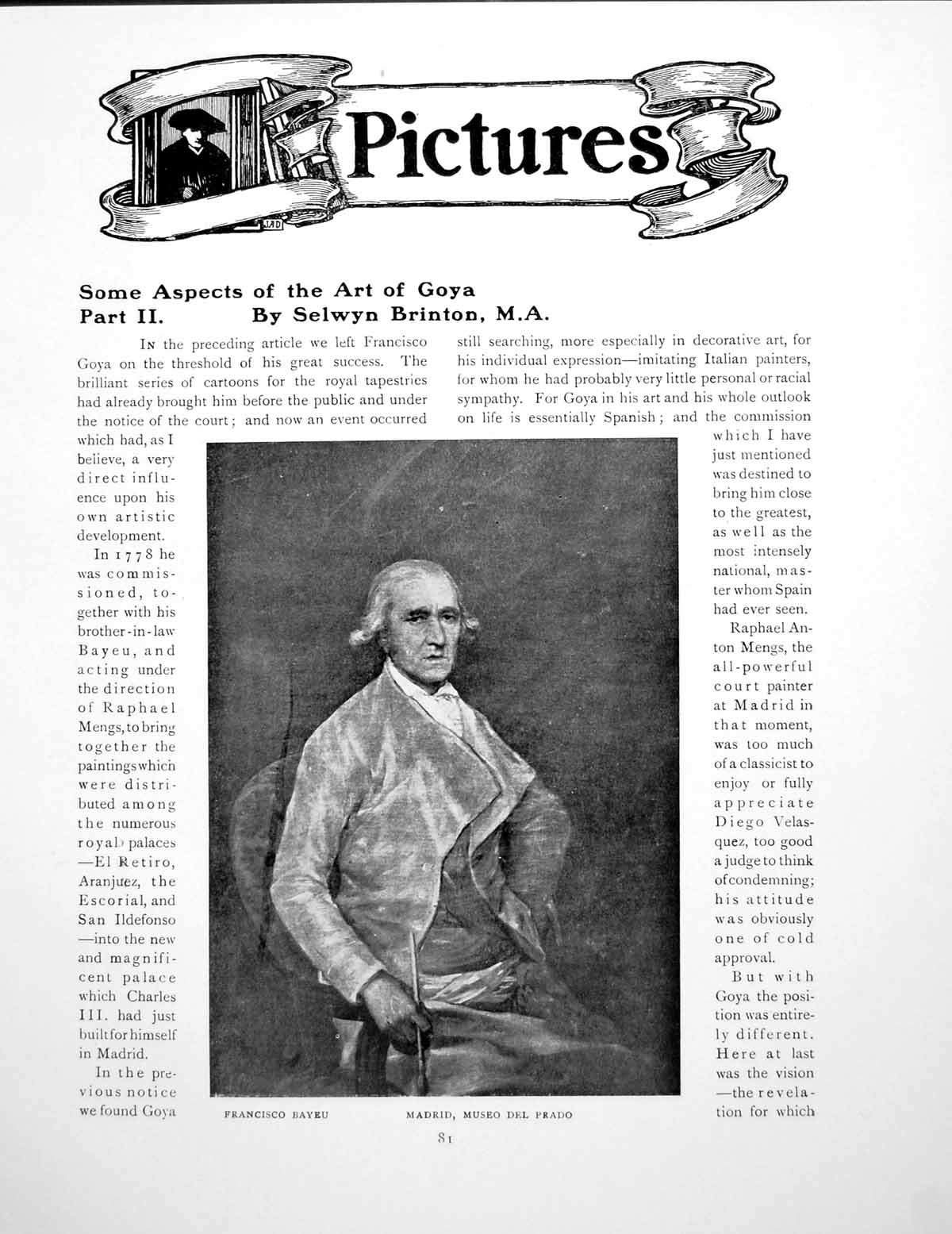 Antique Old Print Some Aspects Art Goya Part Ii Francisco BayeuPages 1920