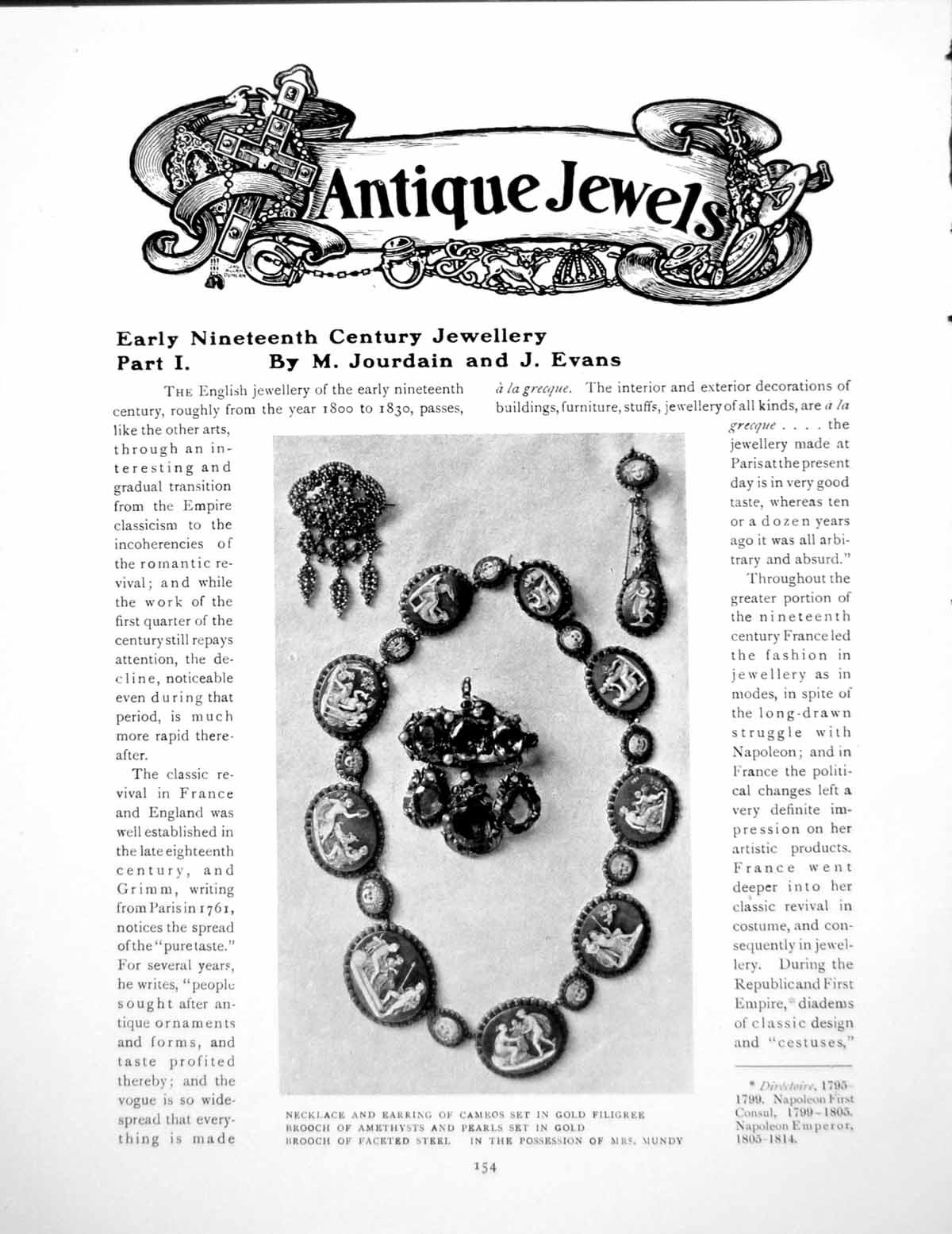 Old Vintage Print Early Nineteenth Century Jewellery Part IPages 1920