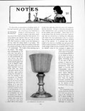Antique Old Print Standing Cup Slip Bowl American Powder HornPages 1920