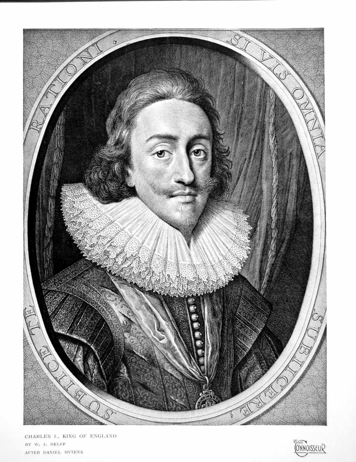 Old Vintage Print Charles I King England By Wj Delff After D Mytens 1920 20th