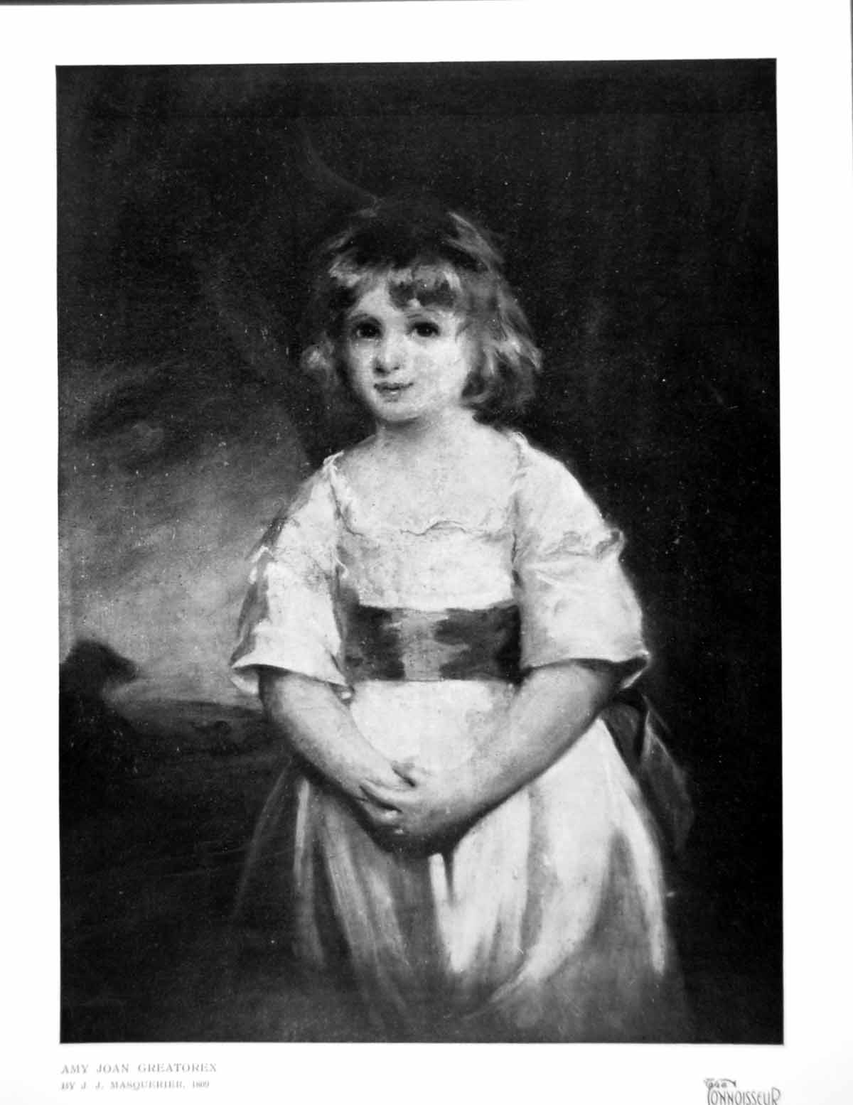 Antique Old Print Amy Joan Greatorex By Jj Masquerier Little Girl Dress 1920