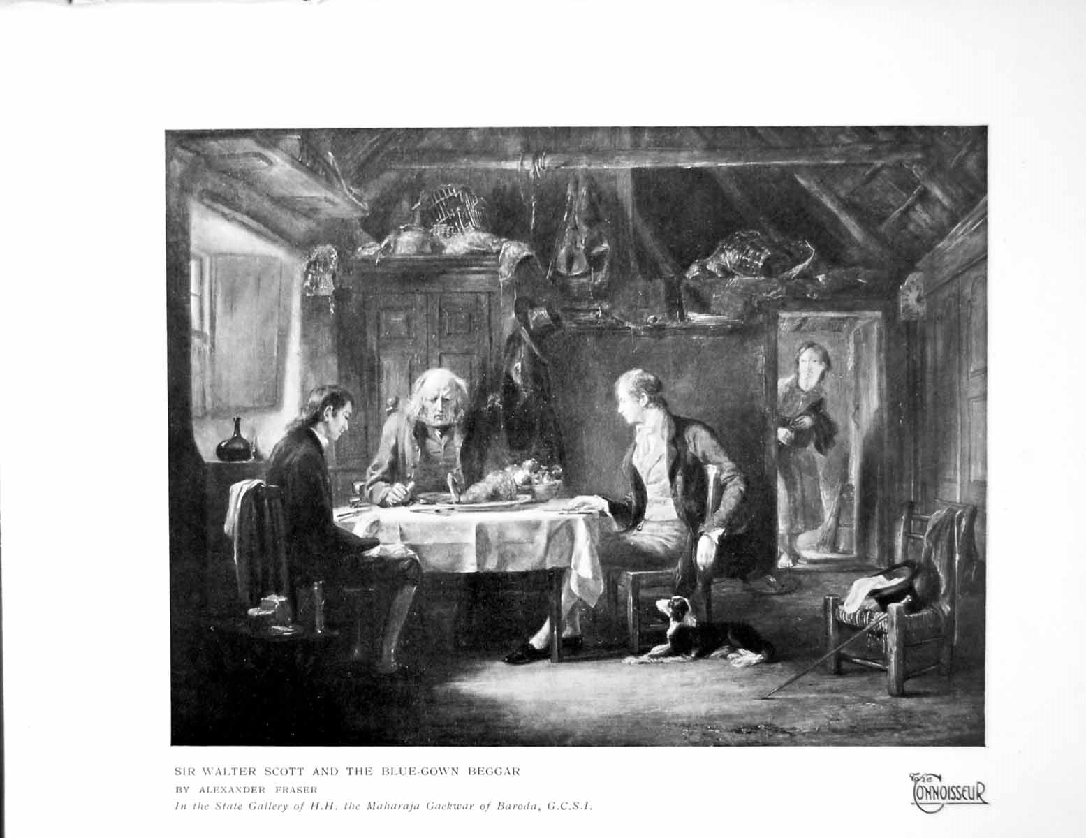 Old Vintage Print Sir Walter Scott And The Blue Gown Beggar A Fraser 1920 20th