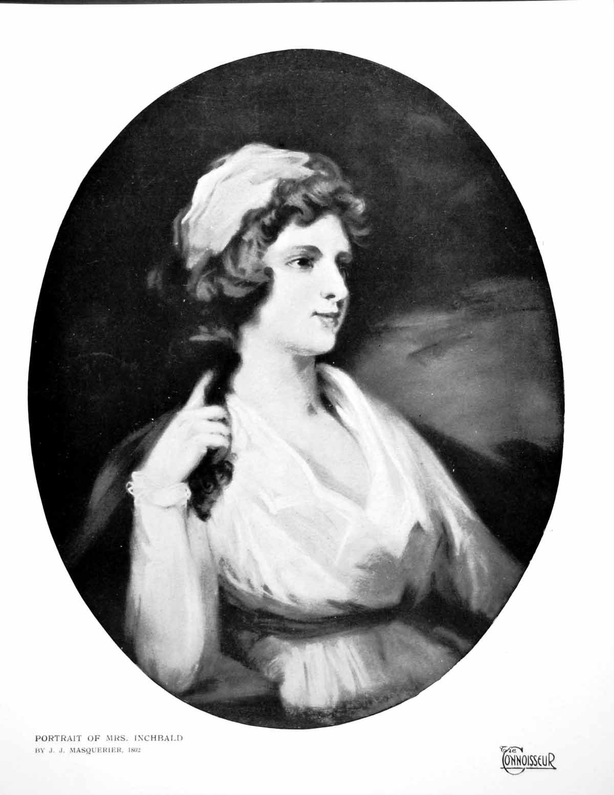 Original Old Vintage Print Portrait Mrs Inchbald Jj Masquerier 1920 20th