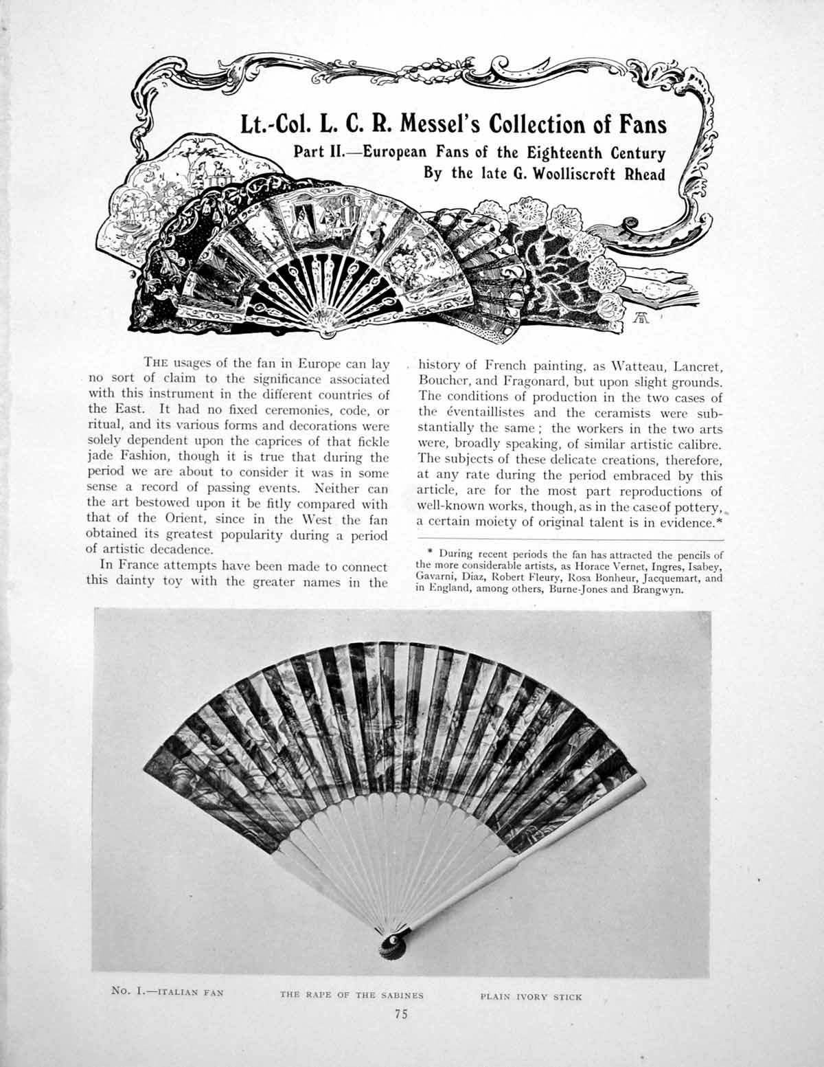 Old Lt.-Col. Lcr Messel'S Collection Fans Part Ii C 18thPages 1920 Victorian