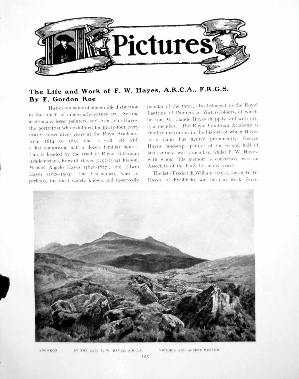 Old Vintage Print Life & Work Fw Hayes Snowdon Rapids ColwynPages 1921