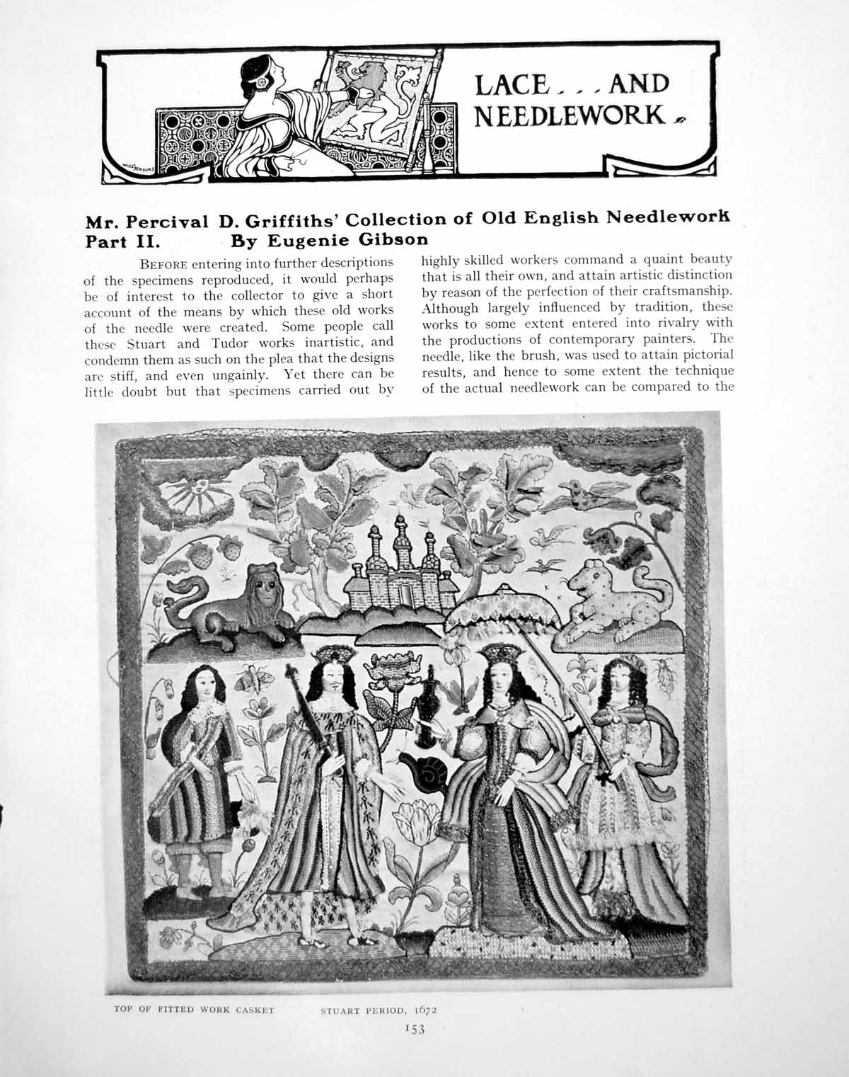 Antique Old Print Mr Pd Griffiths Collection English NeedleworkPages 1921