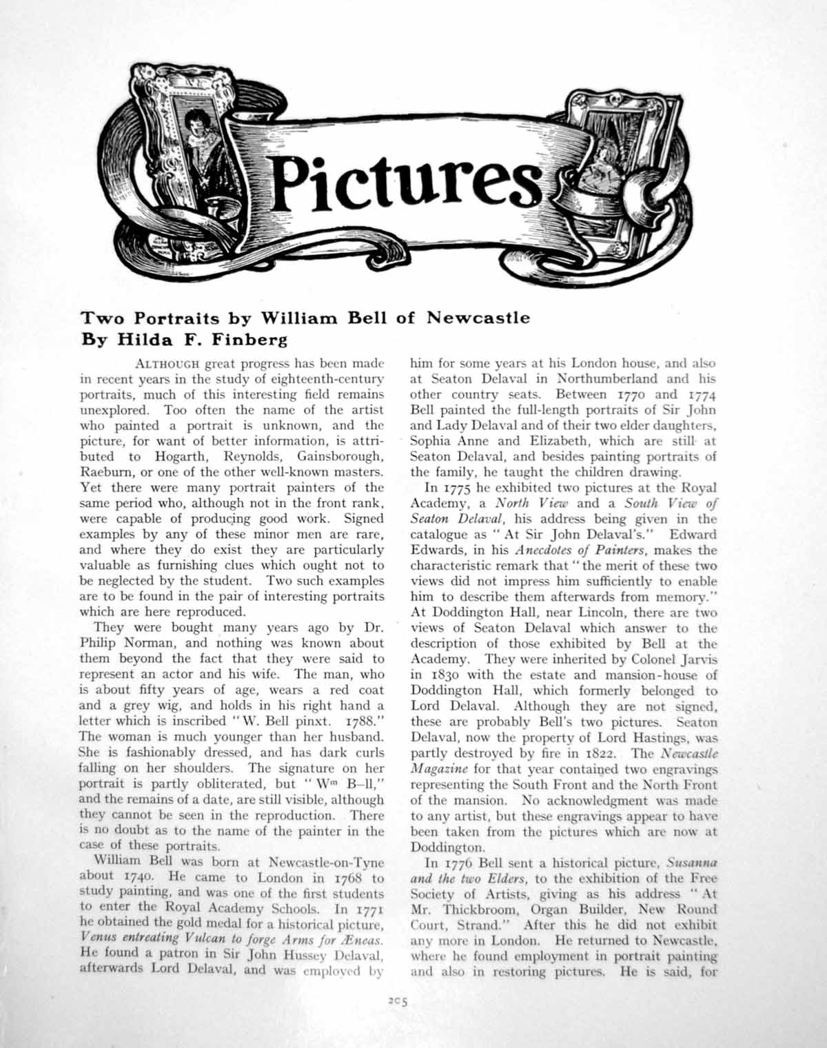 Antique Old Print Two Portraits By William Bell Newcastle AustinPages 1921