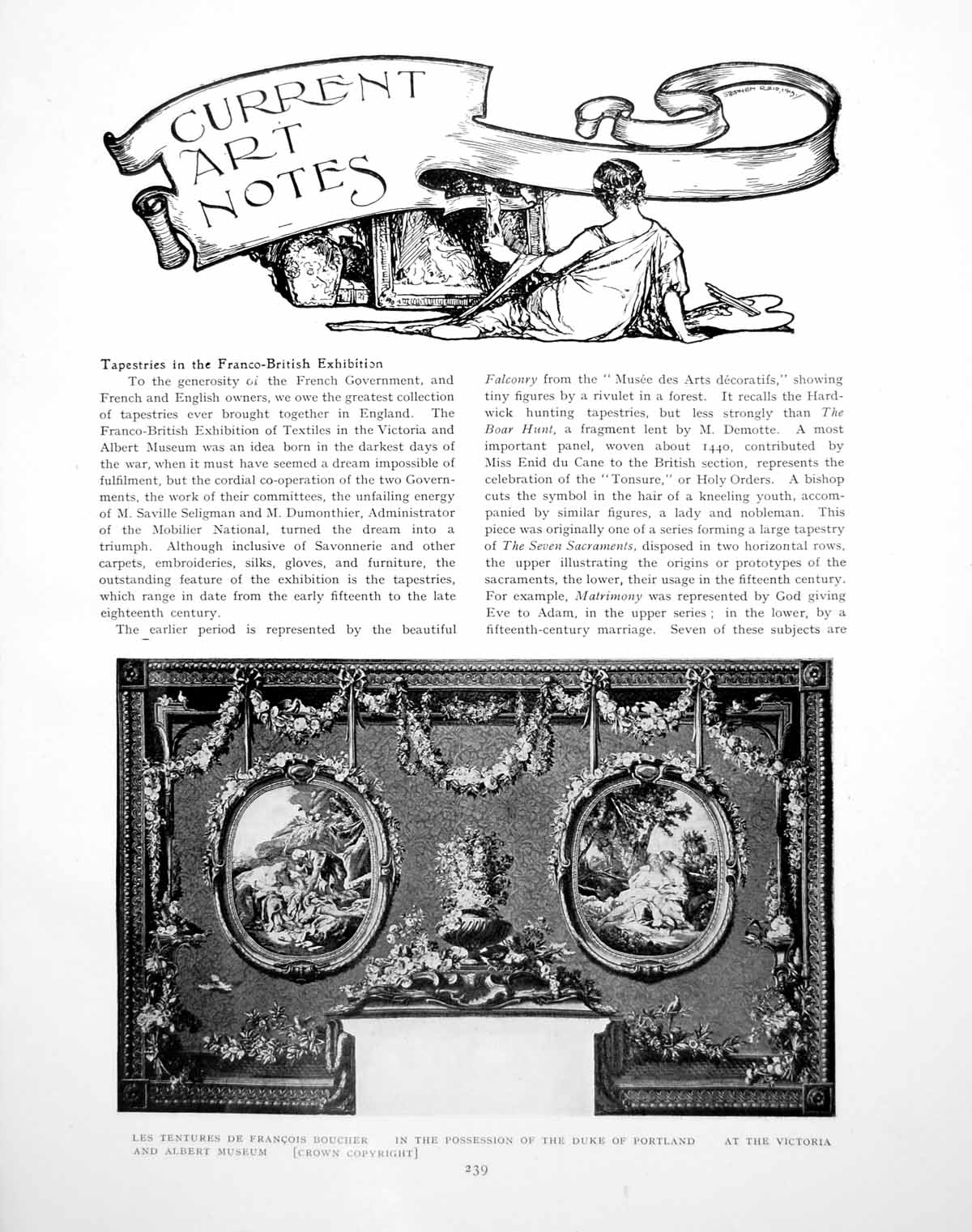Old Print Notes Tapestries In The Franco-British ExhibitionPages 1921