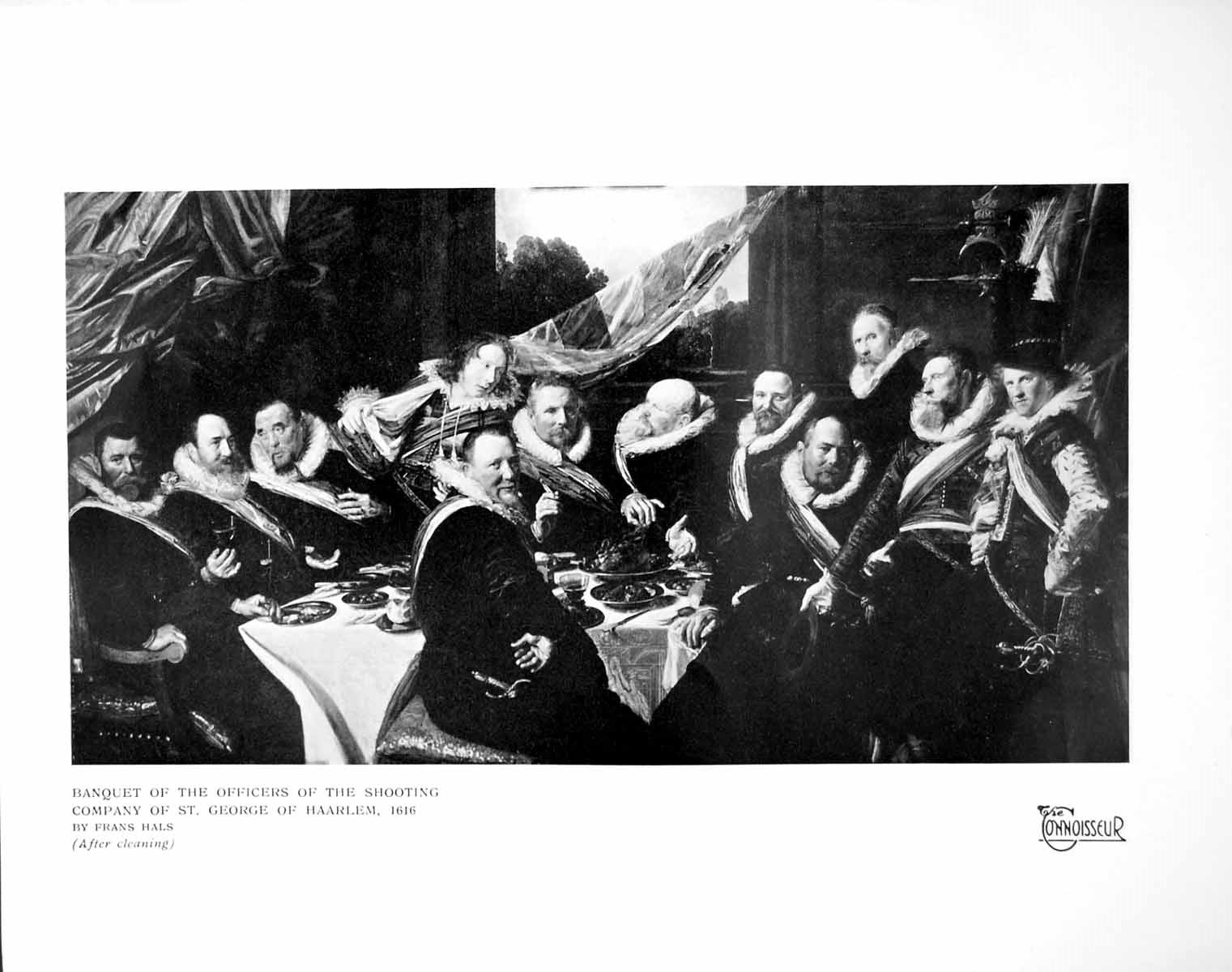 Antique Old Print Banquet Officers Shooting Company St George Haarlem 1921 20th