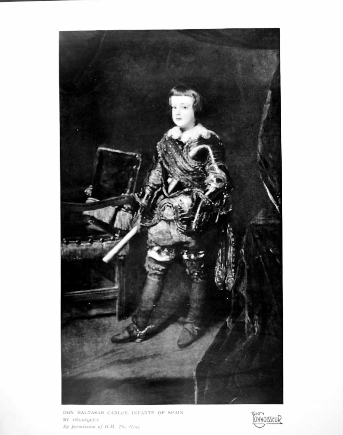 Original Old Vintage Print Don Baltasar Carlos Infante Spain Velazquez 1921