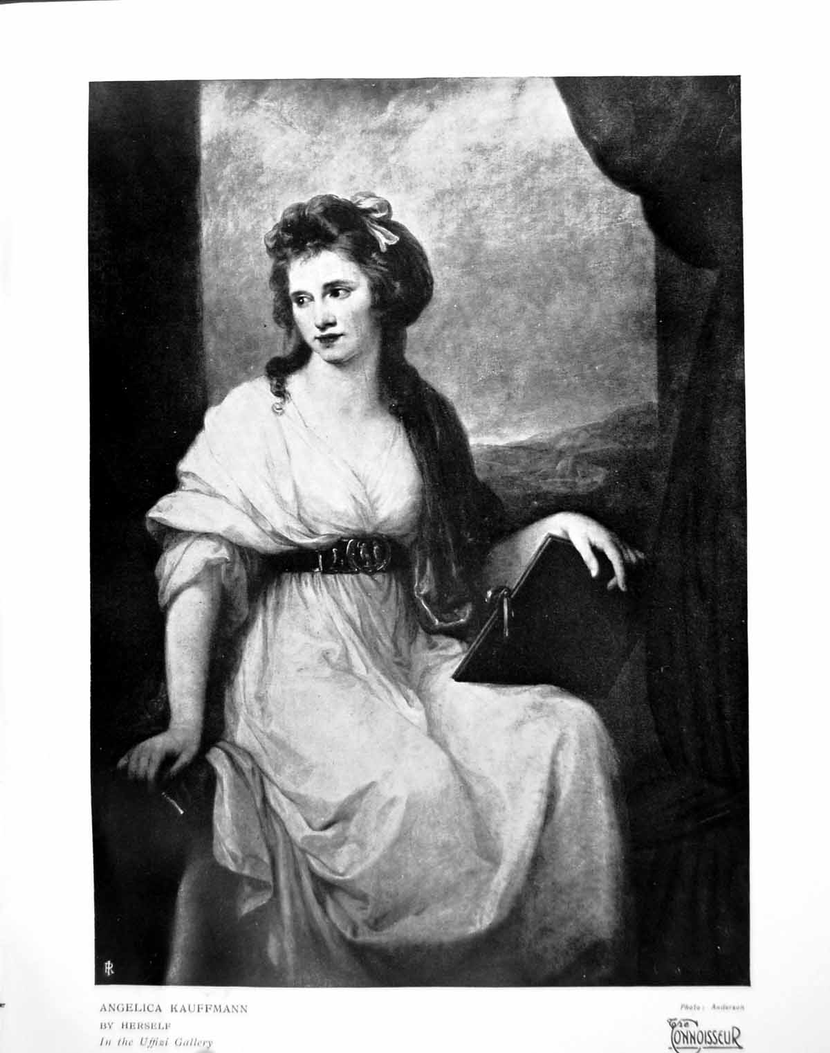 Original Old Vintage Print Angelica Kauffmann By Herself In Uffizi Gallery 1921
