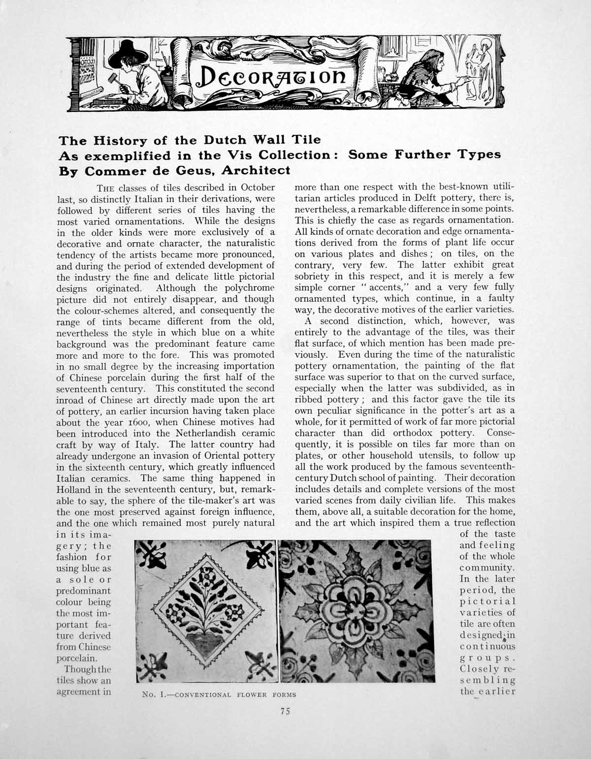 Old History Dutch Wall Tile Vis Collection Further TypesPages 1922