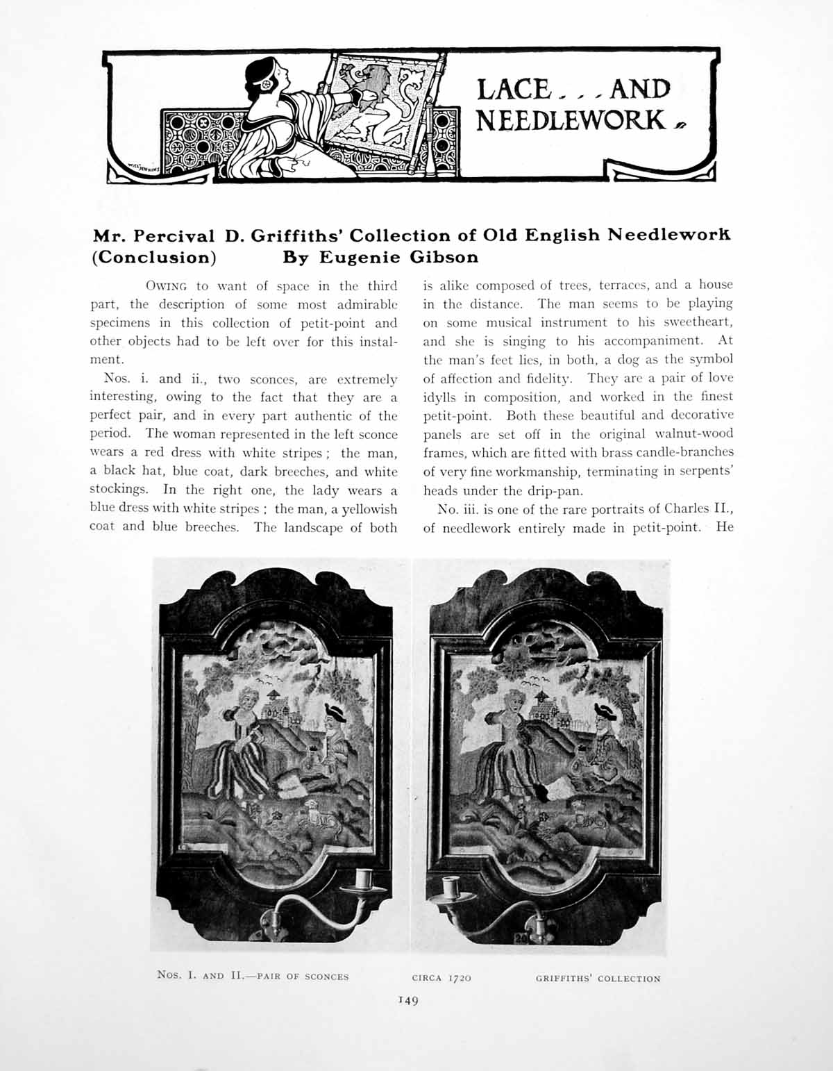 Antique Old Print Mr P D Griffiths' Collection EnglishneedleworkPages 1922