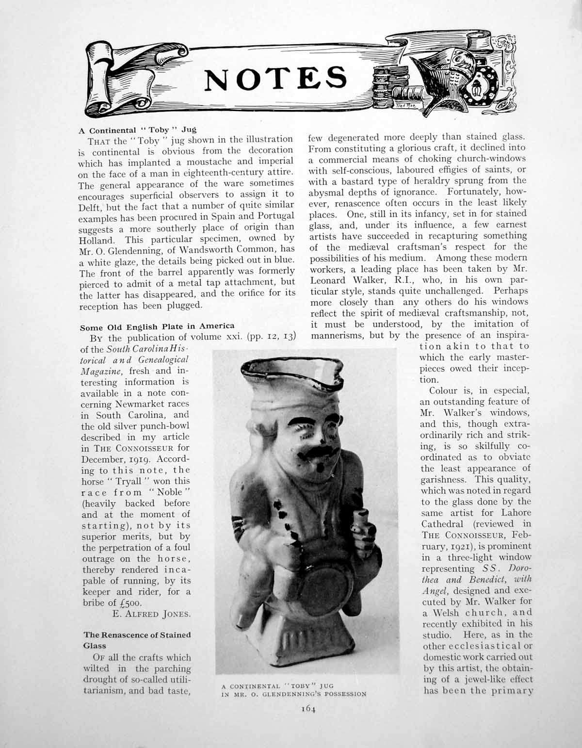 Old Print Notes A Continental Toby Jug Ember Tongs PortraitsPages 1922