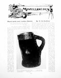 Antique Old Print Black Jacks And Leather Bottels Silver-MountedPages 1922