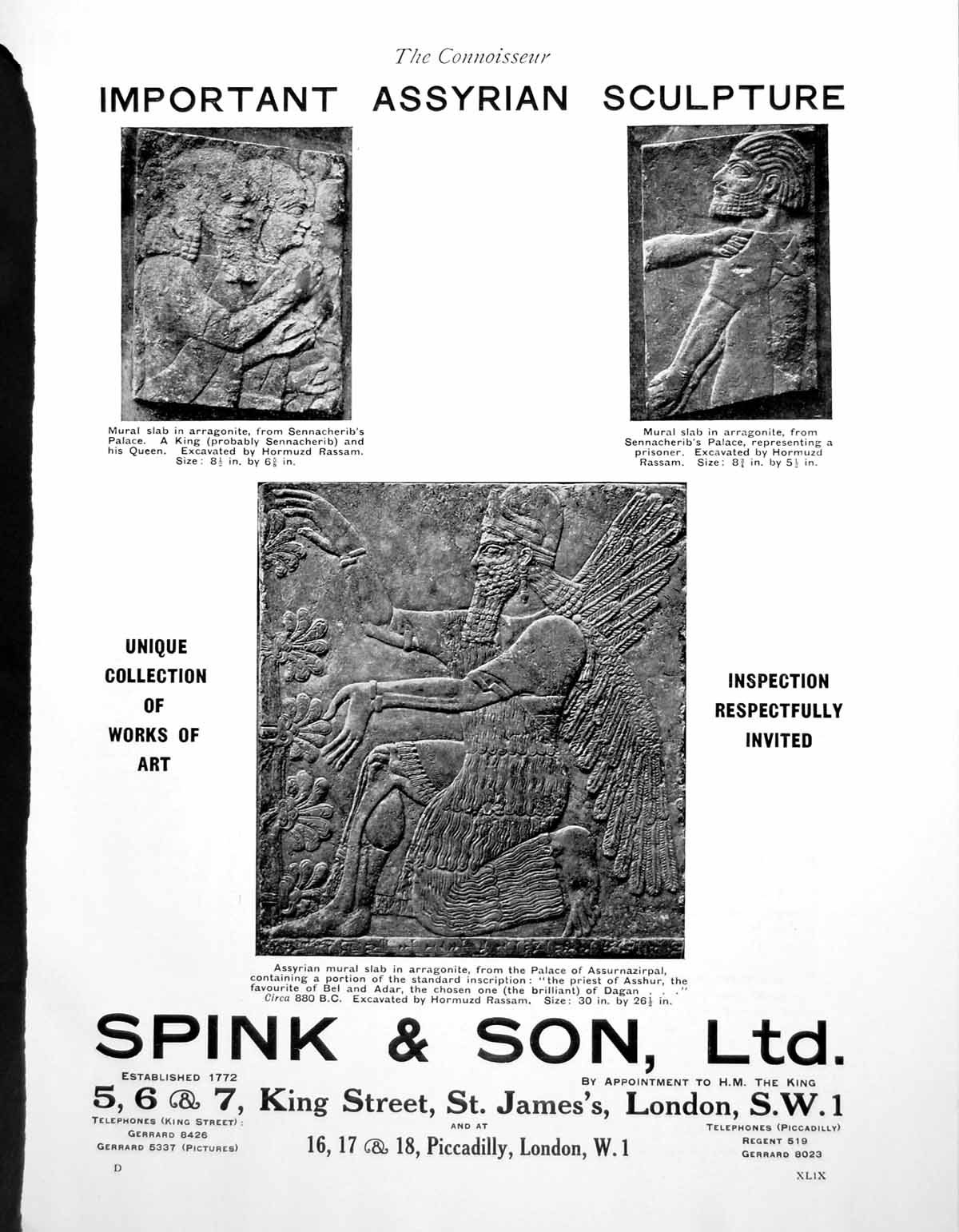Old Print Important Assyrian Sculpture Busts Inkpots TeapotsPage 1922