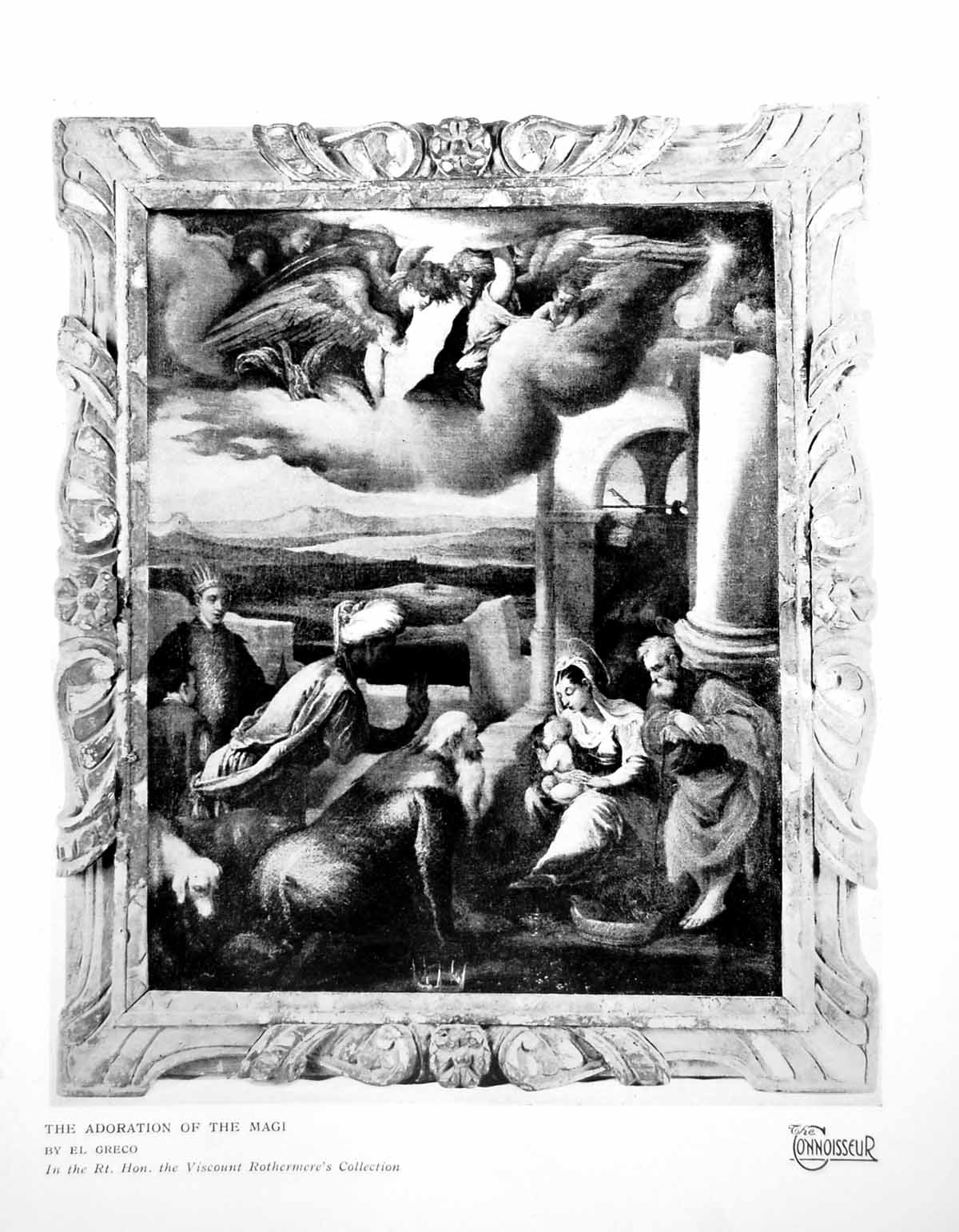 Antique Print The Adoration The Magi El Greco Visc. Rothermeres Coll. 1922 20th