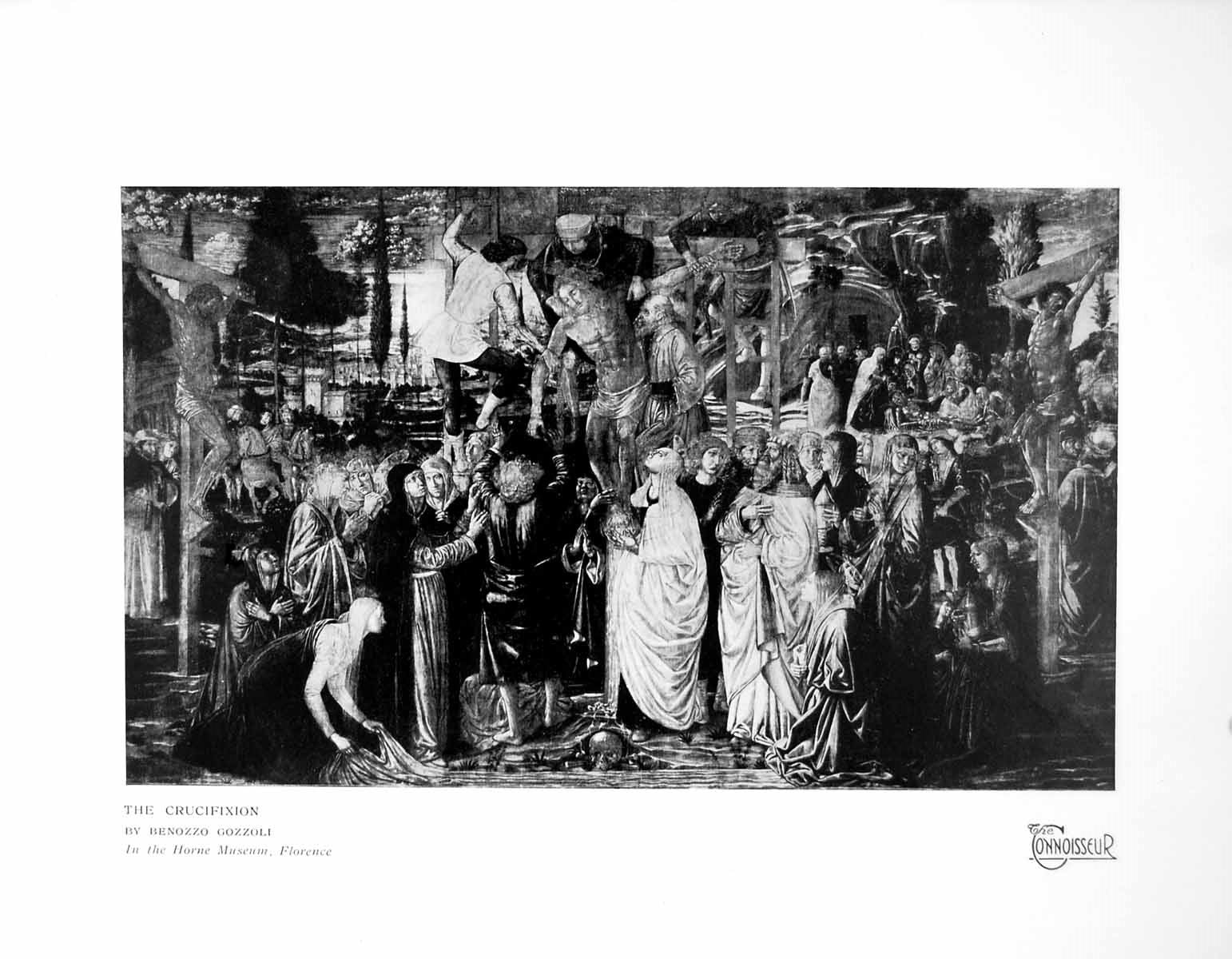 Antique Print The Crucifixion By Benozzo Gozzoli Horne Musem Florence 1922 20th