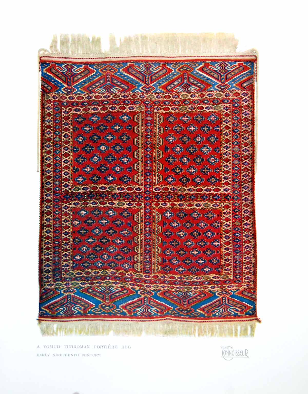 Antique Print A Yomud Turkoman Portiere Rug Early Nineteenth Centurey 1922 20th