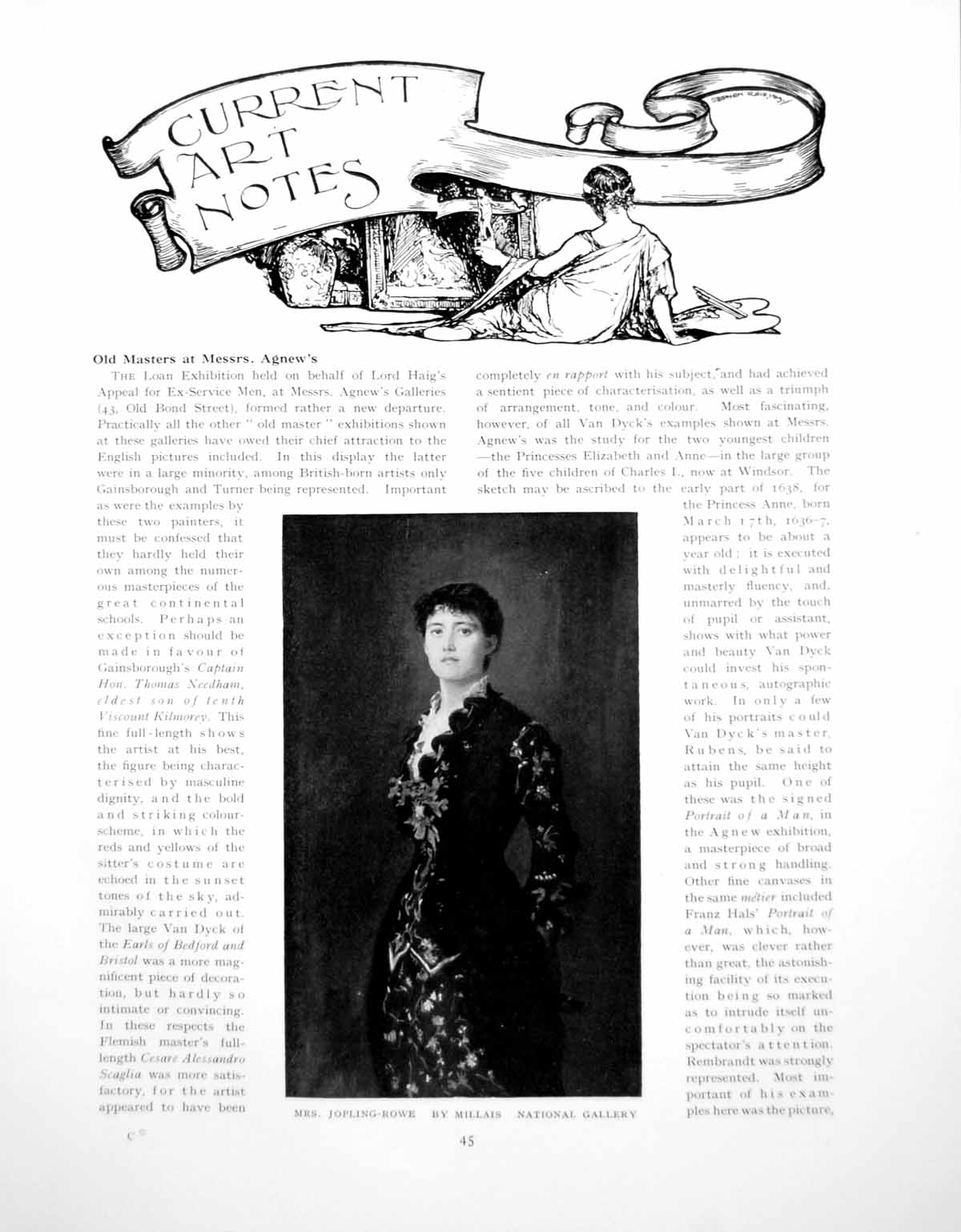 Antique Print Art Notes Mrs Jopling-Rowe Duncombe Park CouttsPages 1923