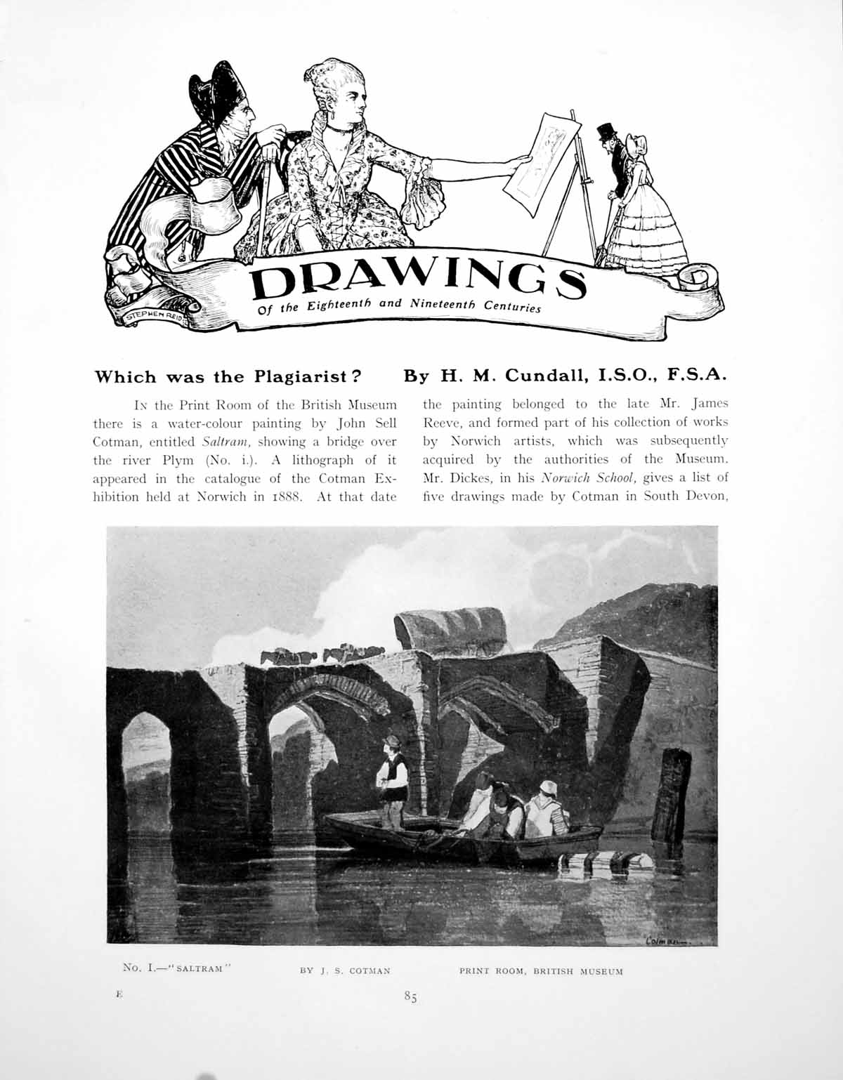 Old Vintage Print Saltram Js Cotman Which Was The PlagiaristPage 1923