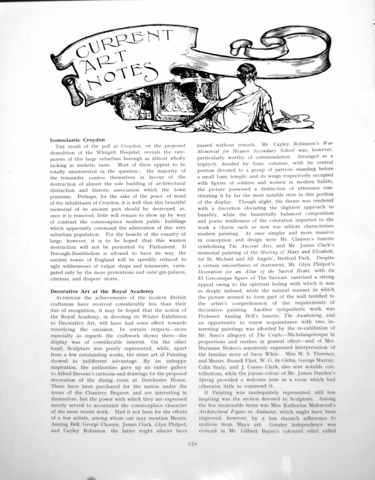 Old Print Art Notes Story Cupid Psyche Panel Miniature GlassPages 1923