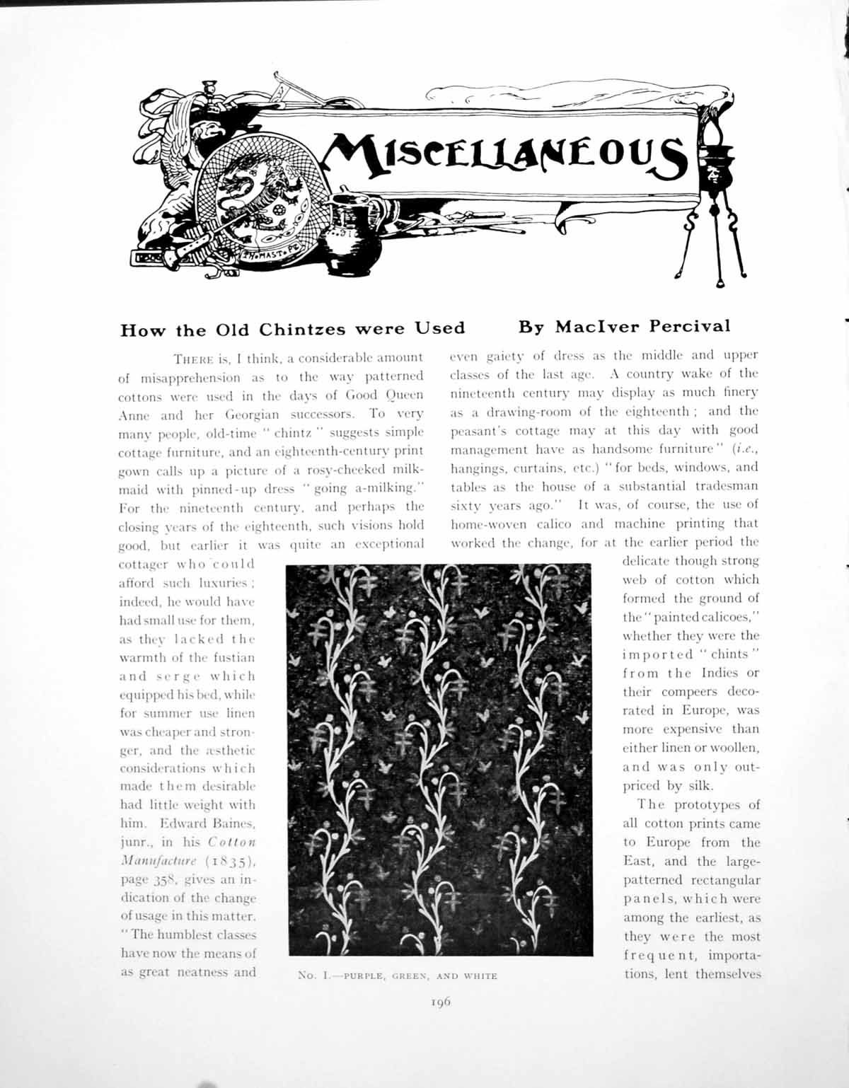 Old Vintage Print Miscellaneous How Chintzes Were Used BedPages 1923