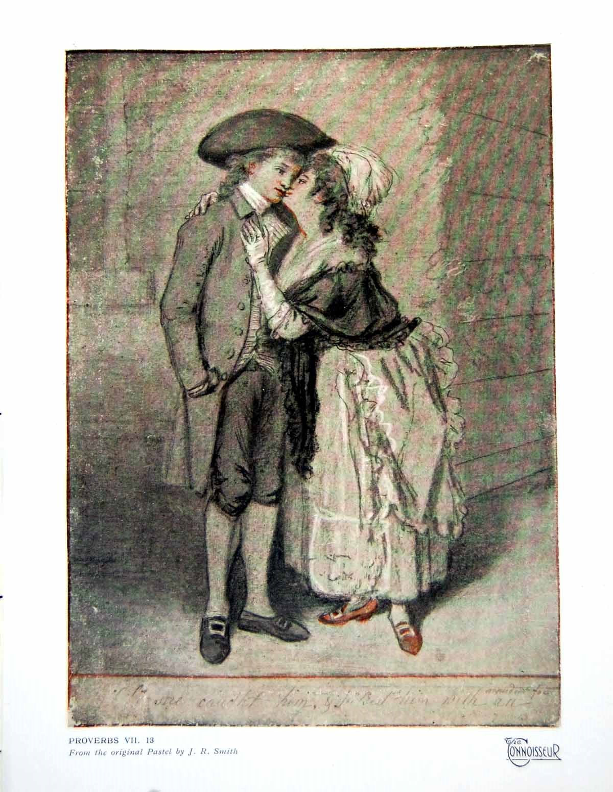 Old Proverbs Vii 13 From Pastel Jr Smith Lady Kissing Gentleman 1923