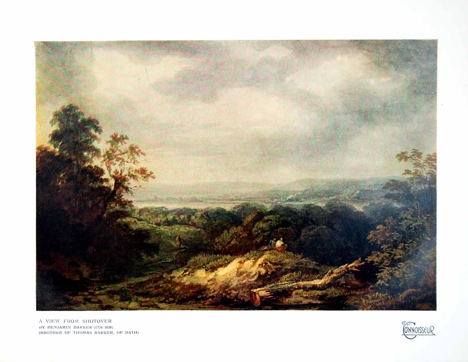 Antique Old Print A View From Shotover By Benjamin Barker Brother Thomas 1923