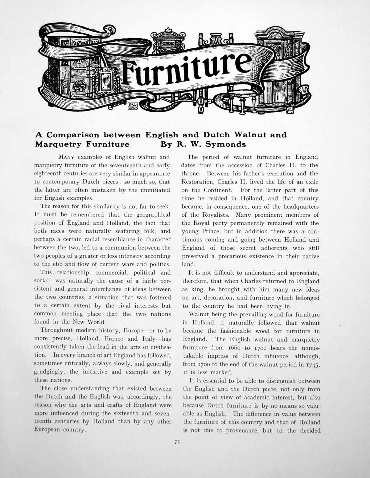 Antique Print English And Dutch Walnut And Marquetry FurniturePages 1923
