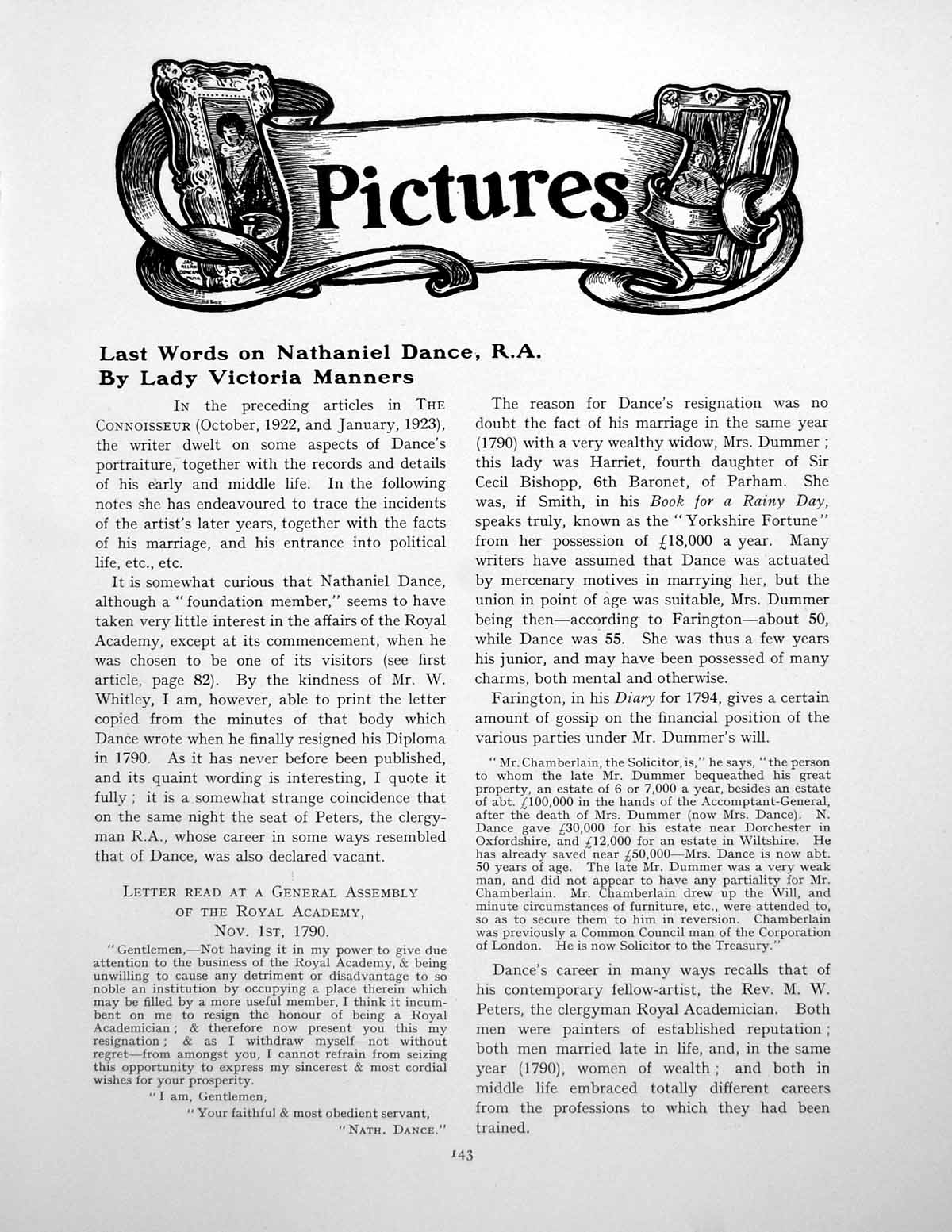 Old Last Words On Nathaniel Dance R.A. Mrs James MilnesPages 1923