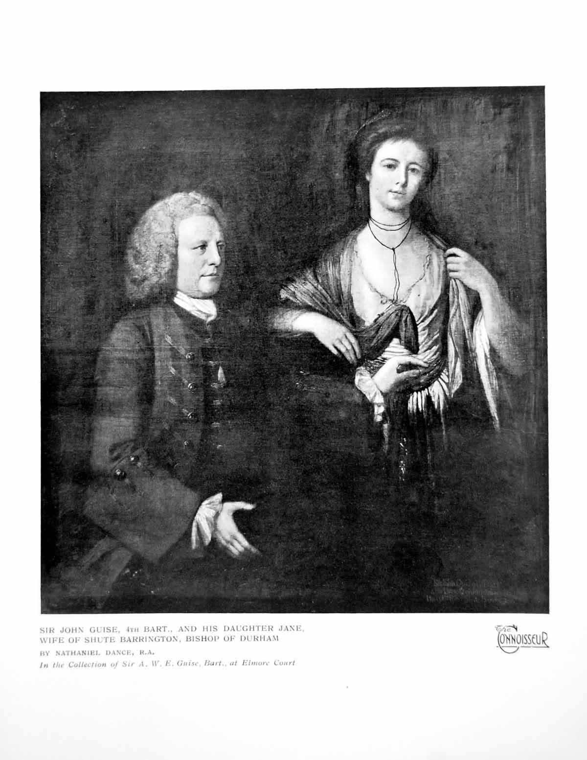 Old Print Sir John Guise 4Th Bart His Daughter Jane Nathaniel Dance 1923