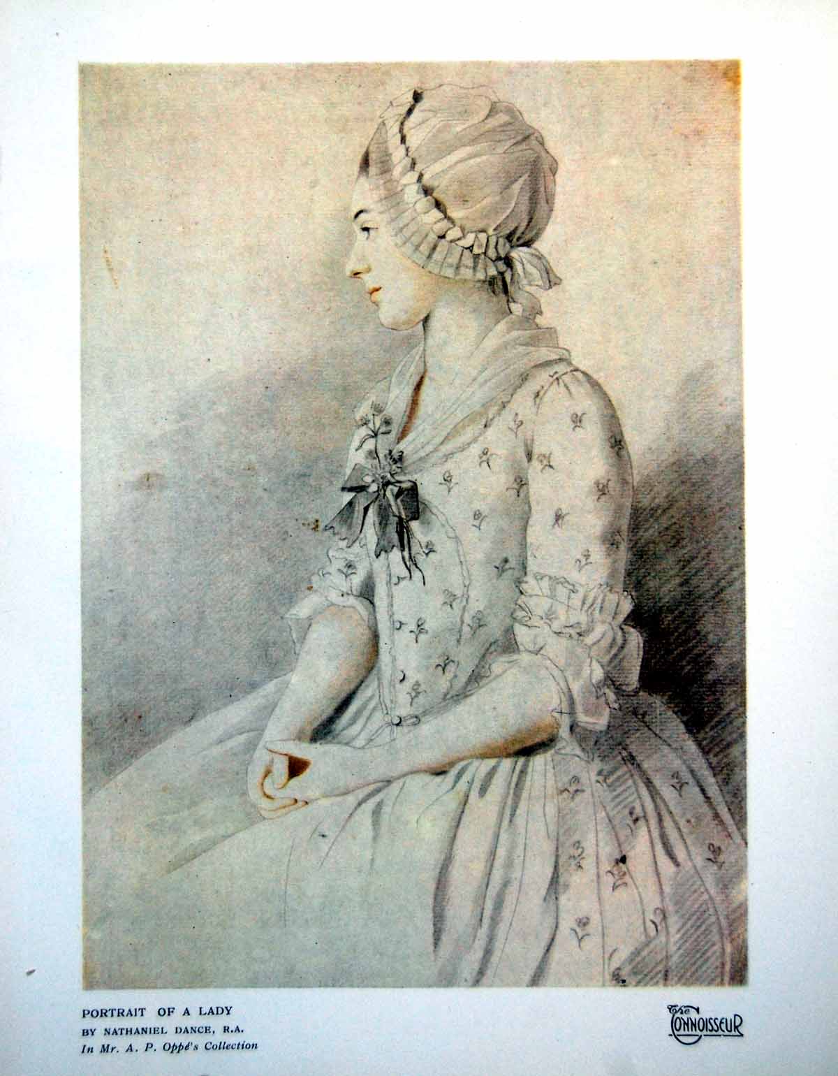 Old Print Portrait A Lady By Nathaniel Dance Me Ap Oppes Collection 1923 20th