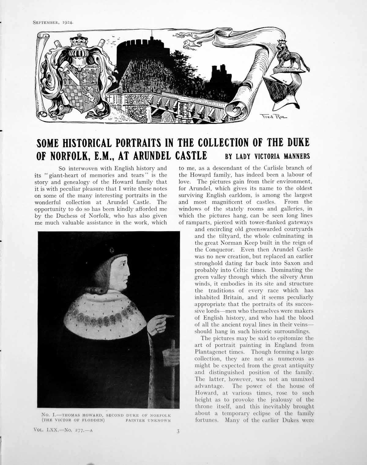 Old Print Historical Portraits Duke Norfolk Arundel CastlePages 1924 0