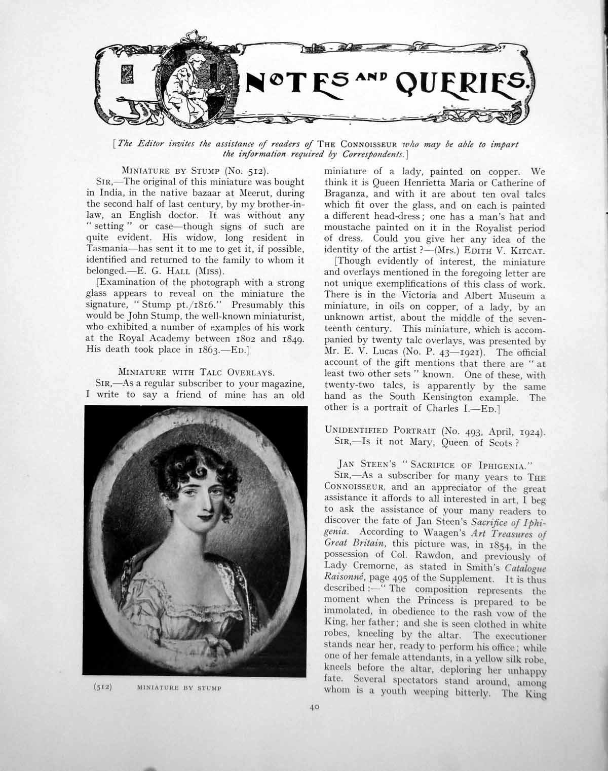 Original Old Vintage Print Miniature By Stump Marriage DeclarationsPage 1924