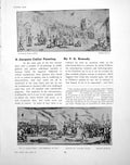 Antique Old Print Jacques Callot Painting Miseries War EtchingPages 1924 0