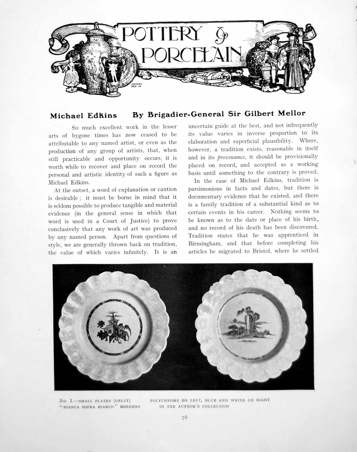 Old Print Pottery And Porcelain Michael Edkins Small PlatesPages 1924 0