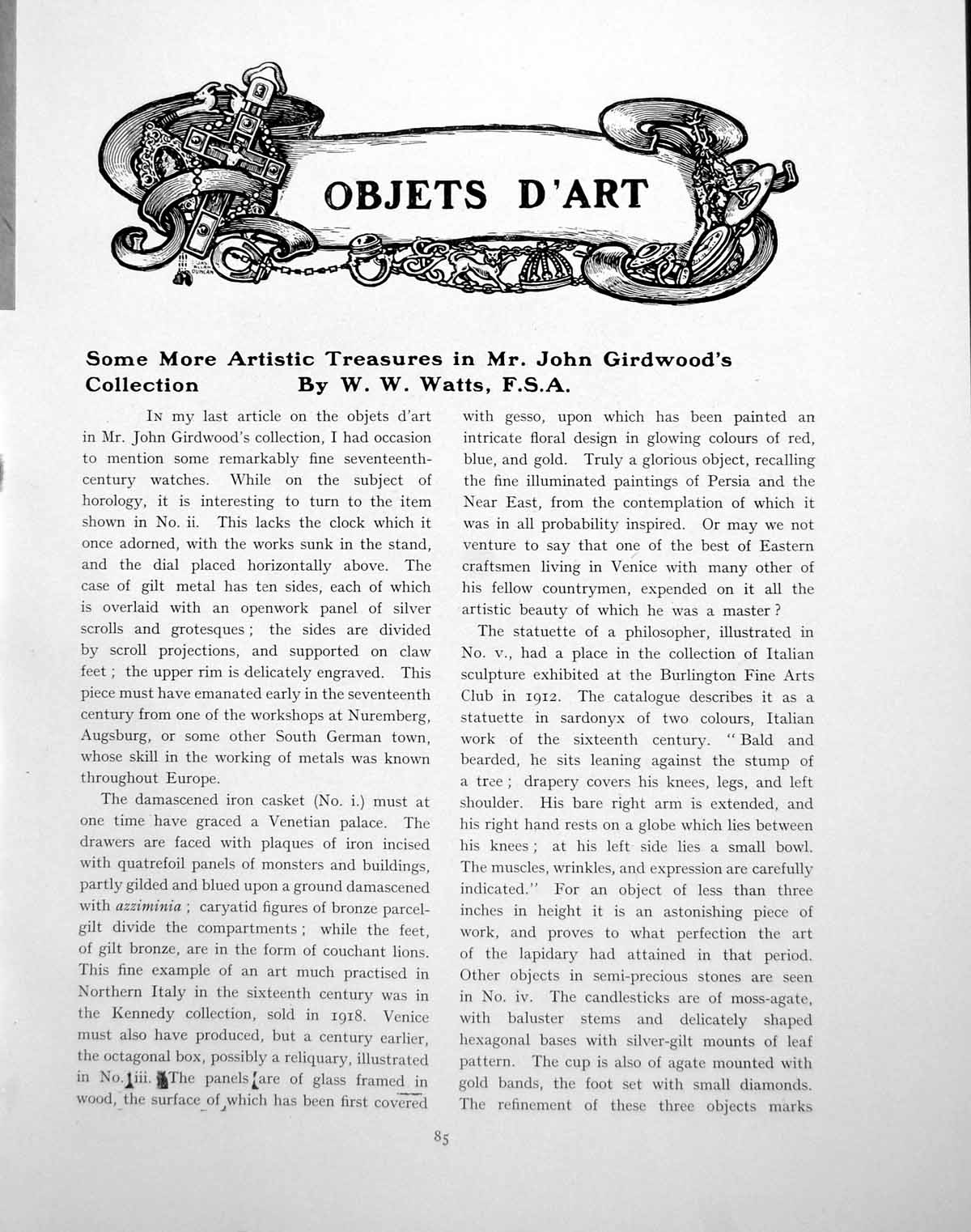 Old Some Artistic Treasures John Girdwood'S CollectionPages 1924 0