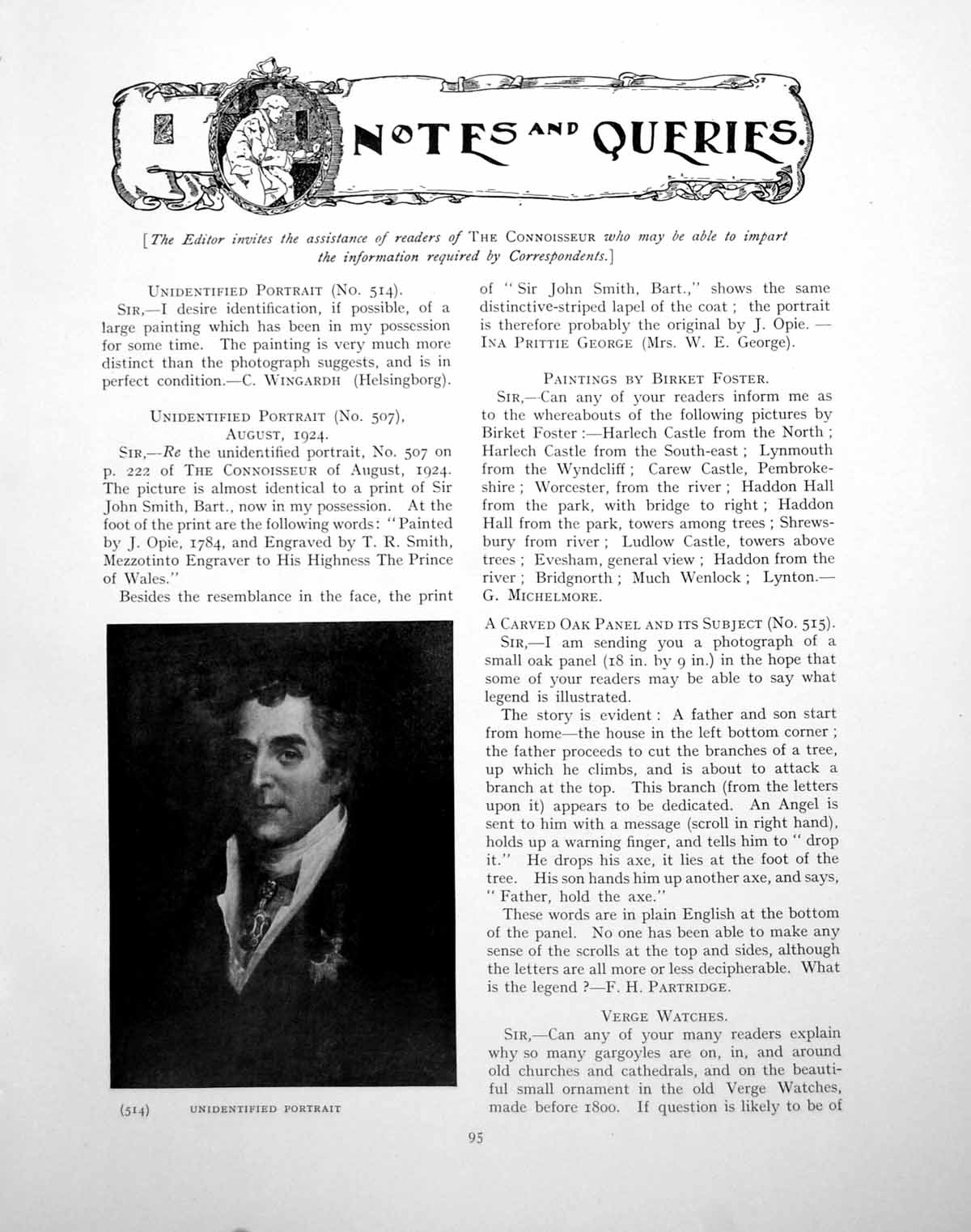 Old Notes Queries Unidentified Portrait Carved Oak PanelPage 1924
