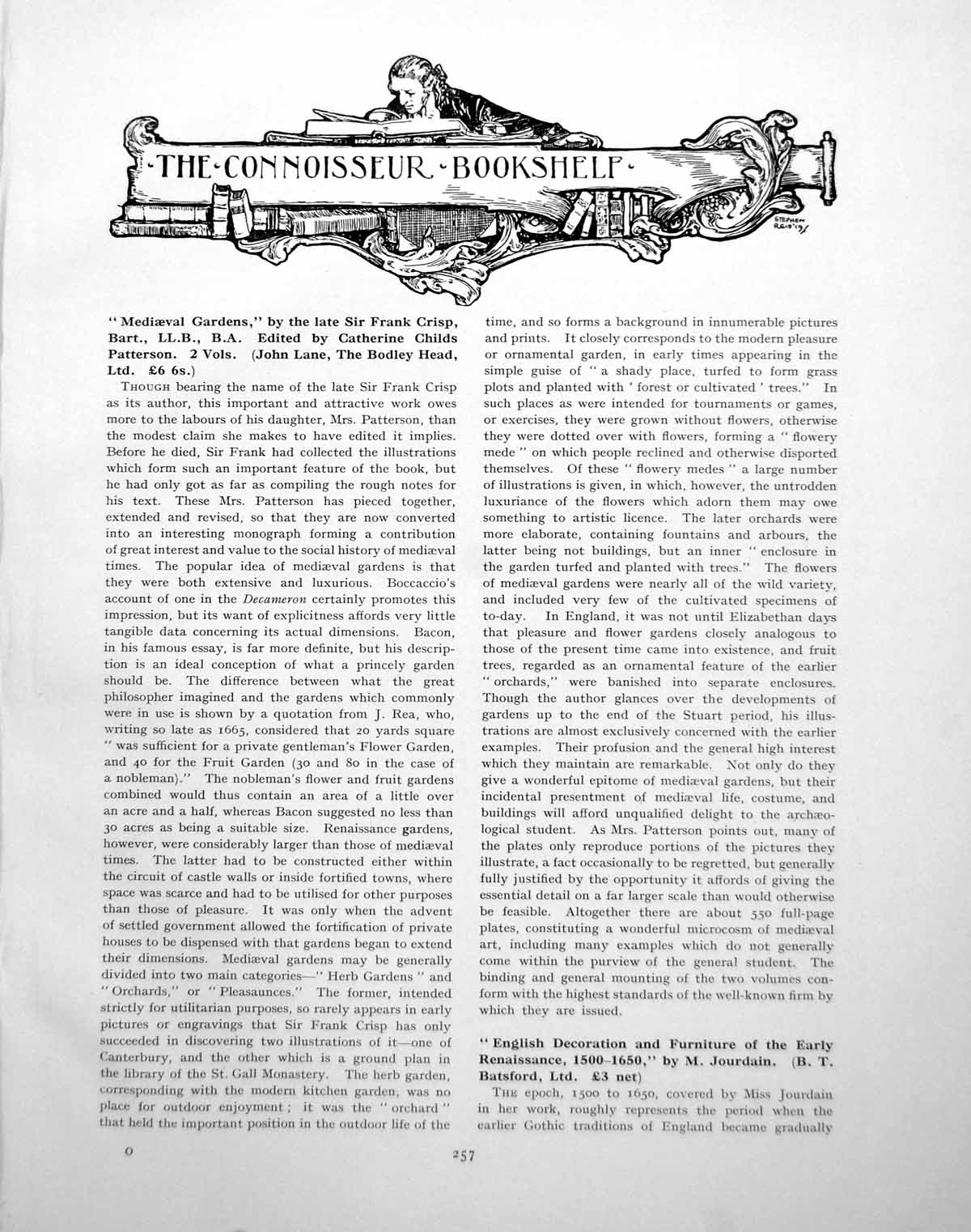 Antique Old Print Bookshelf Cupid Bringing Flowers Suitor LadyPages 1924