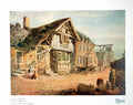 Antique Old Print View In Conway John Varley House Stairs Horses Cart 1924 20th