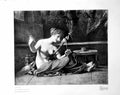 Antique Old Print Clotho Pierre Prud'Hon Semi-Clad Woman Spinning Wool 1924