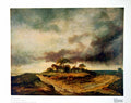 Antique Old Print Landscape Georges Michel Building Trees Brooding Sky 1924